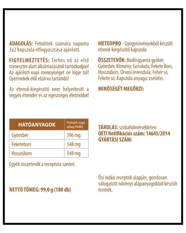 METEOPRO – puffadás, reflux tüneteire